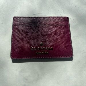 kate spade Plum Saffiano Leather Card Case